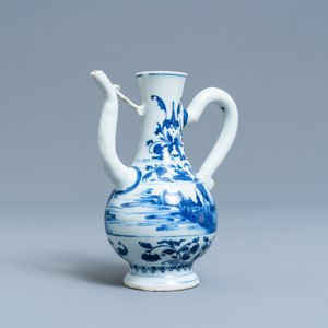 Een Chinese blauw-witte kan met een landschap, Transitie periode — foto 1