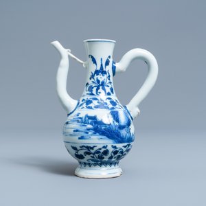 Een Chinese blauw-witte kan met een landschap, Transitie periode — foto 2