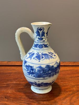 Een Chinese blauw-witte kan met landschapsdecor, Transitie periode — foto 1