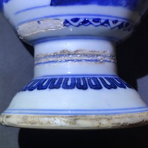 Een Chinese blauw-witte kan met spelende jongens, Wanli — foto 12