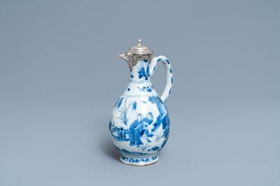 Een Chinese blauw-witte kan met zilveren montuur, Transitie periode
