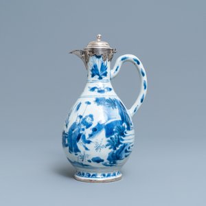 Een Chinese blauw-witte kan met zilveren montuur, Transitie periode — foto 2