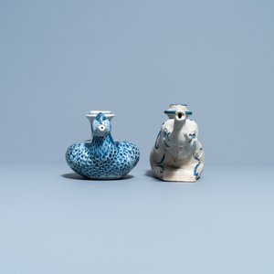 Een Chinese blauw-witte kendi in de vorm van een eend en een Vietnamese in de vorm van een olifant, Ming en 19e eeuw — foto 3