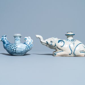 Een Chinese blauw-witte kendi in de vorm van een eend en een Vietnamese in de vorm van een olifant, Ming en 19e eeuw — foto 4