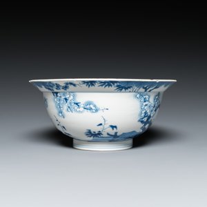 Een Chinese blauw-witte kom met bloesemdecor, Chenghua merk, Kangxi — foto 3
