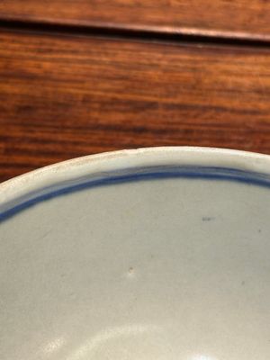 Een Chinese blauw-witte kom met floraal decor uit het Hatcher scheepswrak, Transitie periode — foto 11