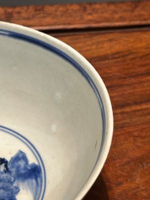 Een Chinese blauw-witte kom met floraal decor uit het Hatcher scheepswrak, Transitie periode — foto 4
