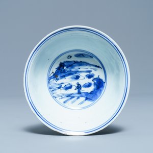 Een Chinese blauw-witte kom met Wang Xizhi, Transitie periode — foto 6