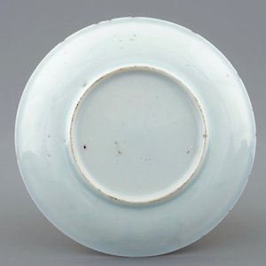 Een Chinese blauw-witte kop en schotel met een wijze op een ezel, Kangxi — foto 3
