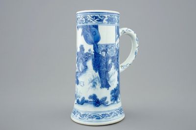 Een Chinese blauw-witte kroes, Transitie periode, 1620-1683