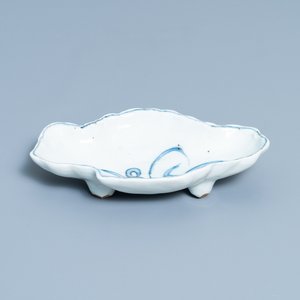 Een Chinese blauw-witte lingzhi-vormige ko-sometsuke schotel, Tianqi — foto 3