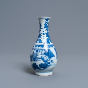 Een Chinese blauw-witte peervormige vaas, Transitie periode — foto 3