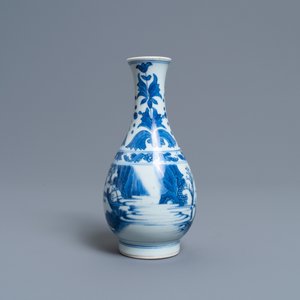 Een Chinese blauw-witte peervormige vaas, Transitie periode — foto 4