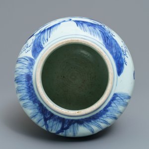 Een Chinese blauw-witte pot met dames in een tuin, Transitie periode — foto 5