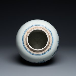 Een Chinese blauw-witte pot met een landschap, Kangxi — foto 5
