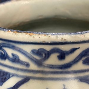 Een Chinese blauw-witte pot met vogels in een landschap, Wanli — foto 17