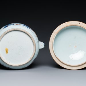 Een Chinese blauw-witte schotel en een verte-Imari dekselterrine, Kangxi — foto 9