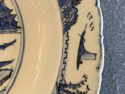 Een Chinese blauw-witte schotel met een fijn landschap, Jiajing — foto 5