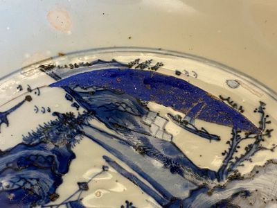 Een Chinese blauw-witte schotel met een fijn landschap, Jiajing — foto 6