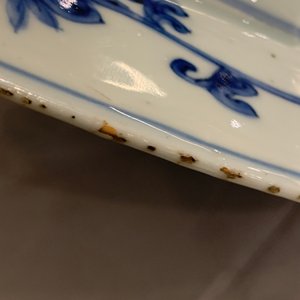 Een Chinese blauw-witte schotel met herten, vogels en een pad, Jiajing — foto 3