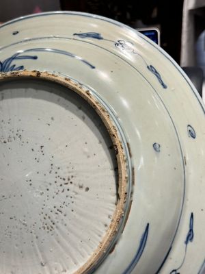 Een Chinese blauw-witte schotel met vogels bij een vijver, Jiajing — foto 7