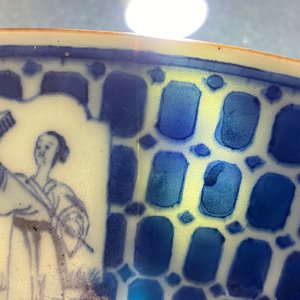 Een Chinese blauw-witte schotel naar Cornelis Pronk, 'De parasoldames', Qianlong — foto 6