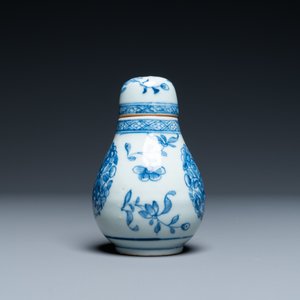 Een Chinese blauw-witte strooier met schroefdop naar Europees zilveren model, Qianlong — foto 4