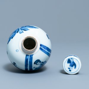 Een Chinese blauw-witte theebus met deksel, Kangxi — foto 5