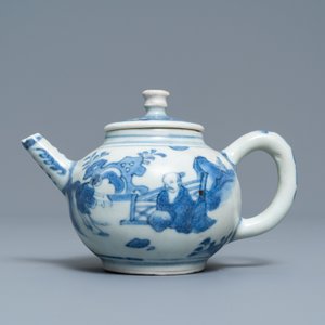 Een Chinese blauw-witte theepot met figuren, Hatcher cargo scheepswrak, Transitie periode — foto 4