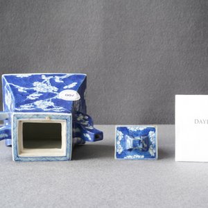 Een Chinese blauw-witte theepot naar Yixing steengoed model, 19e eeuw — foto 13