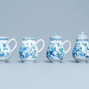 Een Chinese blauw-witte theeset op onderschotel, Qianlong — foto 4