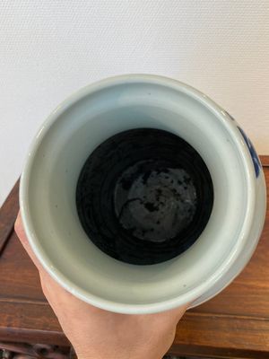 Een Chinese blauw-witte vaas met een hert en een kraanvogel, Tao Cheng Tang 陶成堂 merk, 18/19e eeuw — foto 19