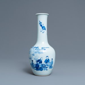 Een Chinese blauw-witte vaas met go-spelers, 19/20e eeuw — foto 1