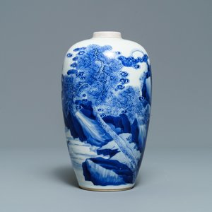 Een Chinese blauw-witte vaas met herten en kraanvogels, Kangxi — foto 2