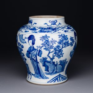 Een Chinese blauw-witte vaas met 'Lange Lijzen', Kangxi — foto 2