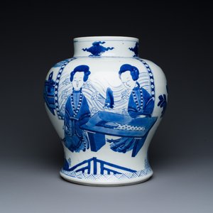 Een Chinese blauw-witte vaas met 'Lange Lijzen', Kangxi — foto 1