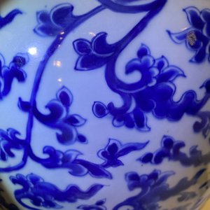 Een Chinese blauw-witte vaas met lotusslingers, Kangxi — foto 13