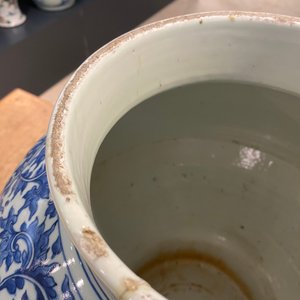 Een Chinese blauw-witte vaas met lotusslingers, Qianlong — foto 13