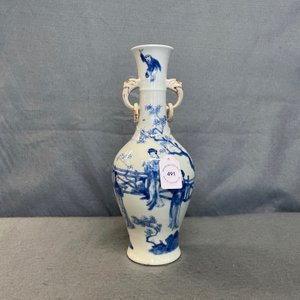 Een Chinese blauw-witte vaas met olifantenoren, Kangxi merk en periode — foto 14