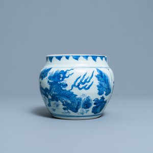 Een Chinese blauw-witte wierookbrander met een kylin, Transitie periode — foto 2