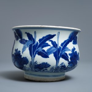 Een Chinese blauw-witte wierookbrander met fabeldieren, Transitie periode — foto 4