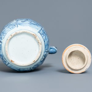Een Chinese blauw-witte wijnkan met deksel, Wanli — foto 7