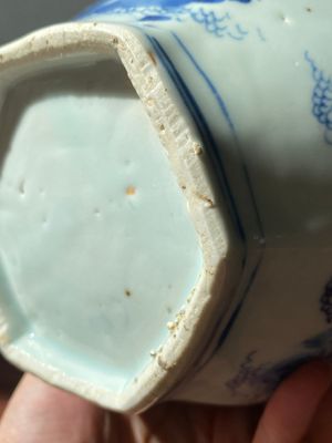 Een Chinese blauw-witte wijnkan met kylins, Transitie periode — foto 16