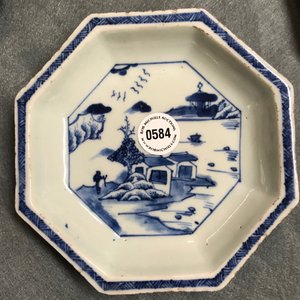 Een Chinese blauw-witte zoetvleesset of rijsttafel met landschapsdecor, 18/19e eeuw — foto 17