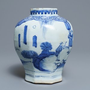 Een Chinese blauwwitte balustervaas, Transitie periode — foto 1