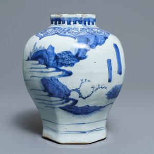 Een Chinese blauwwitte balustervaas, Transitie periode — foto 4
