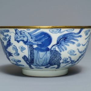 Een Chinese blauwwitte 'Bleu de Hue' kom voor de Vietnamese markt, Nei Fu merk, 19e eeuw — foto 2