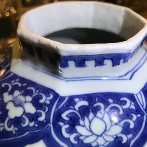 Een Chinese blauwwitte dekselvaas met floraal decor, Transitie periode — foto 10