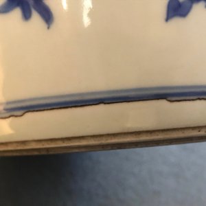 Een Chinese blauwwitte flesvormige vaas met floraal decor, Transitie periode — foto 13