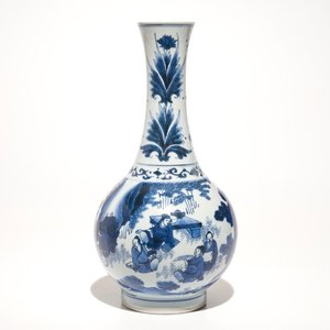 Een Chinese blauwwitte flesvormige vaas, Transitie periode — foto 1